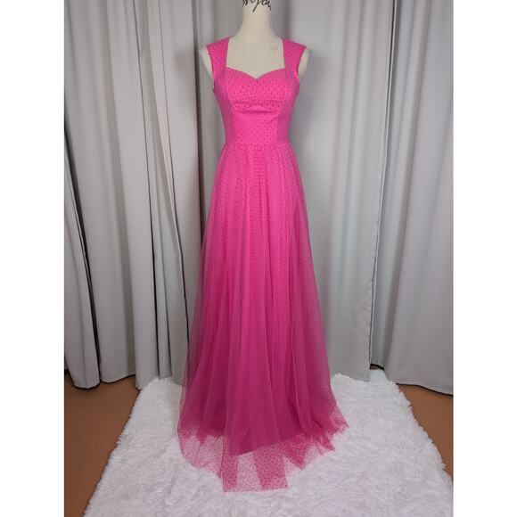 Faeriesty French Dot Formal Gown Pink Small - Picture 15 of 16
